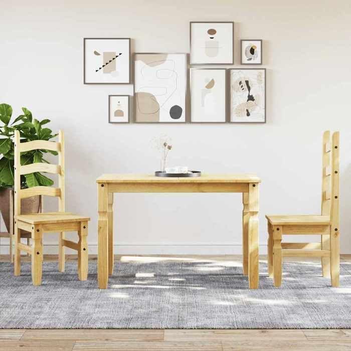 VidaXL Ensemble à manger Panama 3 pcs bois de pin massif, ensemble de table à manger, table et chaises de cuisine, ensemble 3345194