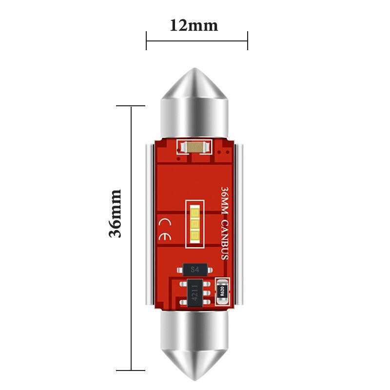 2PCS 12-24V C5W Led Bulb Lamp 1860 CSP 31mm Festoon 36mm 39mm 41mm  License Plate Car Interior Reading Light Dome Light White