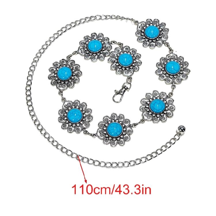 Adjustable Stone Embellished Waist Belt Bohemian Body Chain Waist Jewelry Accessory Gift for Women Outdoor Event