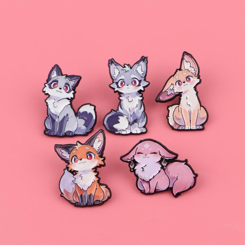 Brose Smălțuite Drăguțe Vulpe Broșă Metalică Rucsac Pălărie Geantă Guler Insigne Rever Colecție Bijuterii Cadou