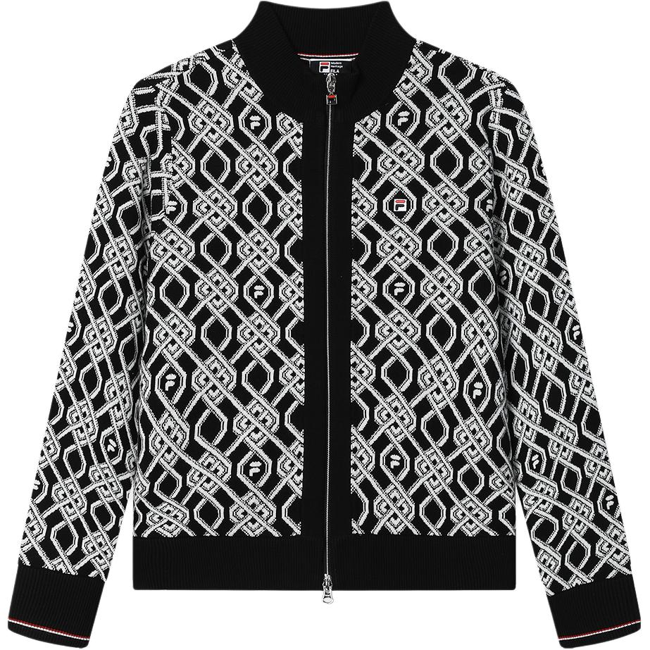 

FILA Official Womens Woven Jacket 2024 Весна Новая мода Повседневный шикарный свитер Кардиган Женская верхняя одежда Черный F11W411407F-BK M