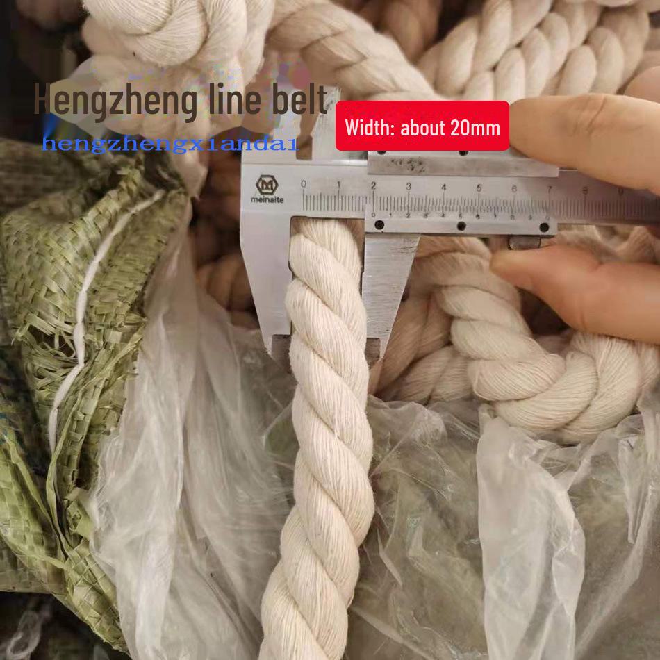 Weiß gebleichtes schwarzes dreisträngiges Hand-Baumwollseil (5 mm bis 20 mm) für Gepäck, Vorhangbinder und Zubehör.