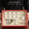 Dehua White Porcelain Kung Fu Tea Set Household Tea Making Ceramic Cover Bowl Tea Small Teacup Cover Bowl Set Pure White Tide