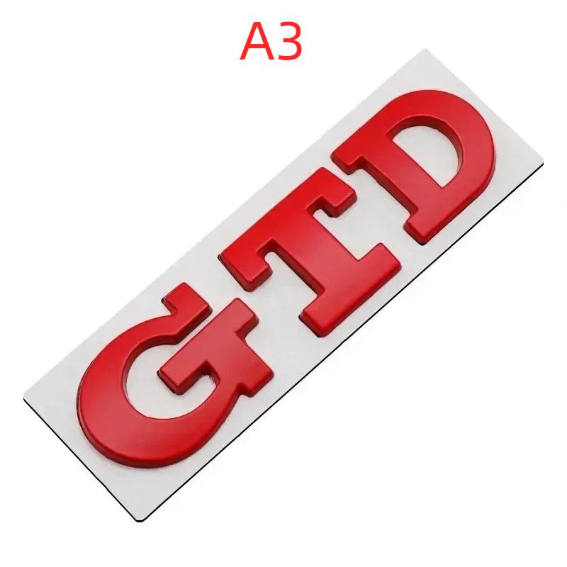 3D Metal GTD Logo Emblem Badge Car Front Grill Rear Trunk Sticker For  PO/LO G/lf 4 5 6 7 7 MK2 MK4 MK5 MK6 MK7 MK8