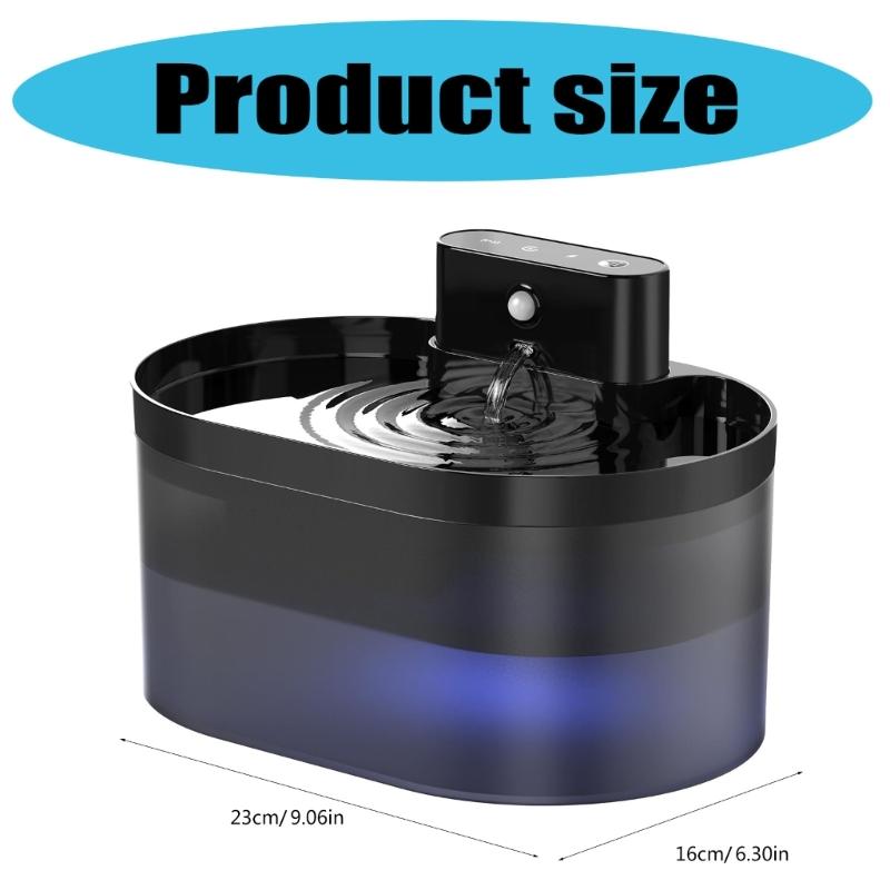 Rechargeable Cats Water Fountain Battery Power 74oz Capacity Automatic Pet Drinking Dispenser with Motion Design