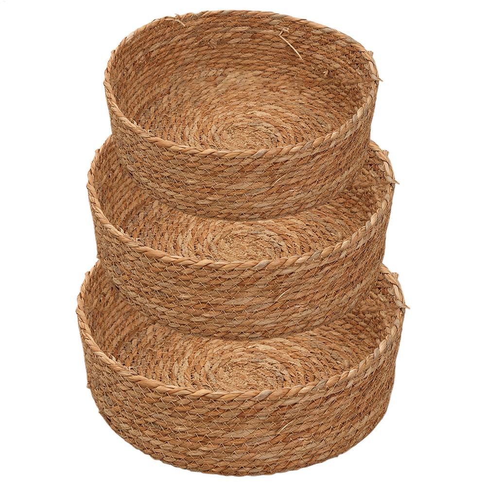 

Rattan Storage Baskets For Shelves 3 Pieces Natural Organizer Boxes Woven Baskets For Storage For Toys Snacks Beach Picking