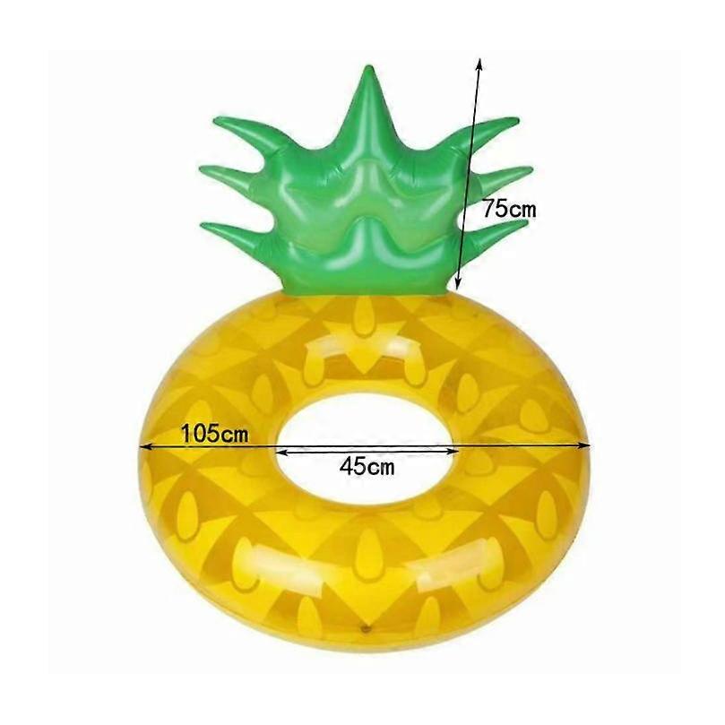 Dww-105cm Inflatable Pool Float, Adult Swimming Rings, Large Inflatable Pineapple Pool Float, Multi-Purpose Inflatable Hammock, with Cup Holder, Summe