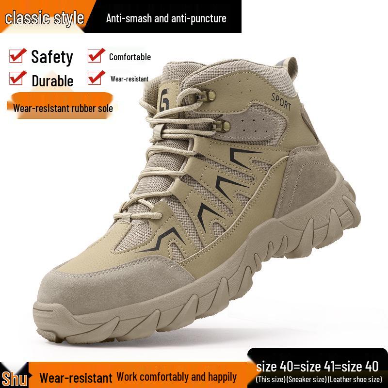 Men's Winter Protection Shoes: Anti-smash, Anti-puncture, Lightweight, Soft Sole, Wear-resistant, Anti-slip Safety Work Footwear.