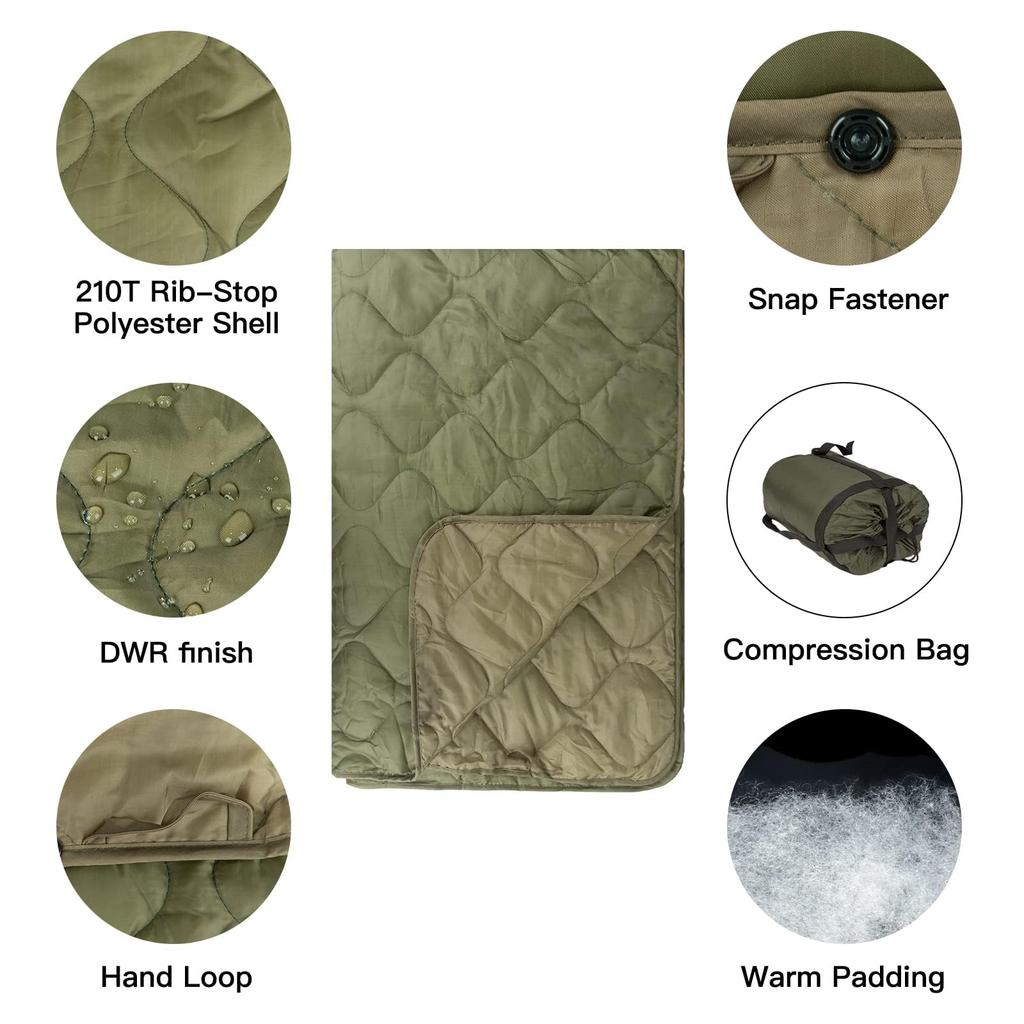 Tencen Camouflage Poncho Cold with Compression Perfect for Car Outdoor and Office Blanket, Multifunctional, Waterproof, Lightweight, Protection,