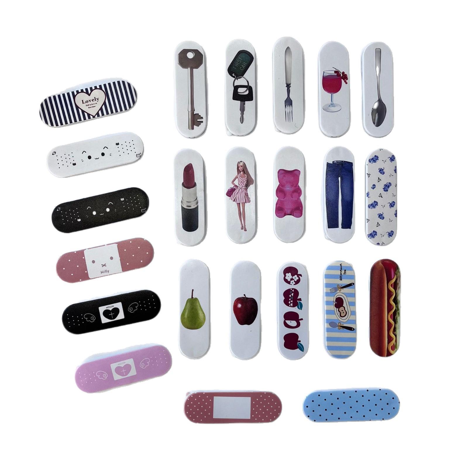 

Creative Push-Pull Band-Aid Mobile Phone Holder - Adhesive, Portable, Desktop Stand Design 7