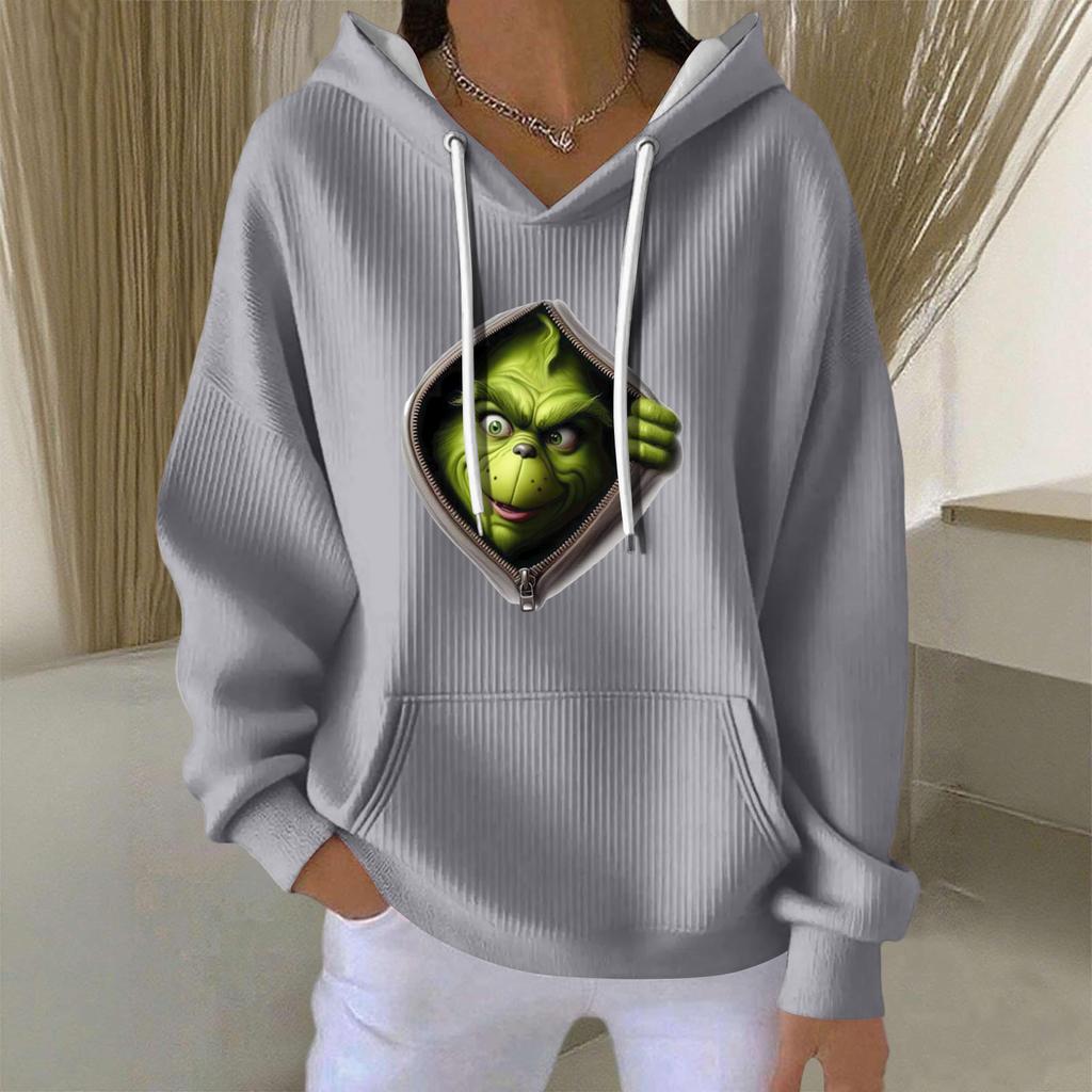 Women's Fashion Casual Christmas Angel Print Pullover Long-Sleeve Sweatshirt