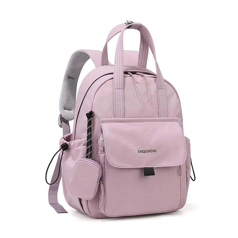 Lightweight Nylon Convertible Backpack Multi Pocket Tote with Detachable Small Purse Casual Daypack for Women Daily Travel