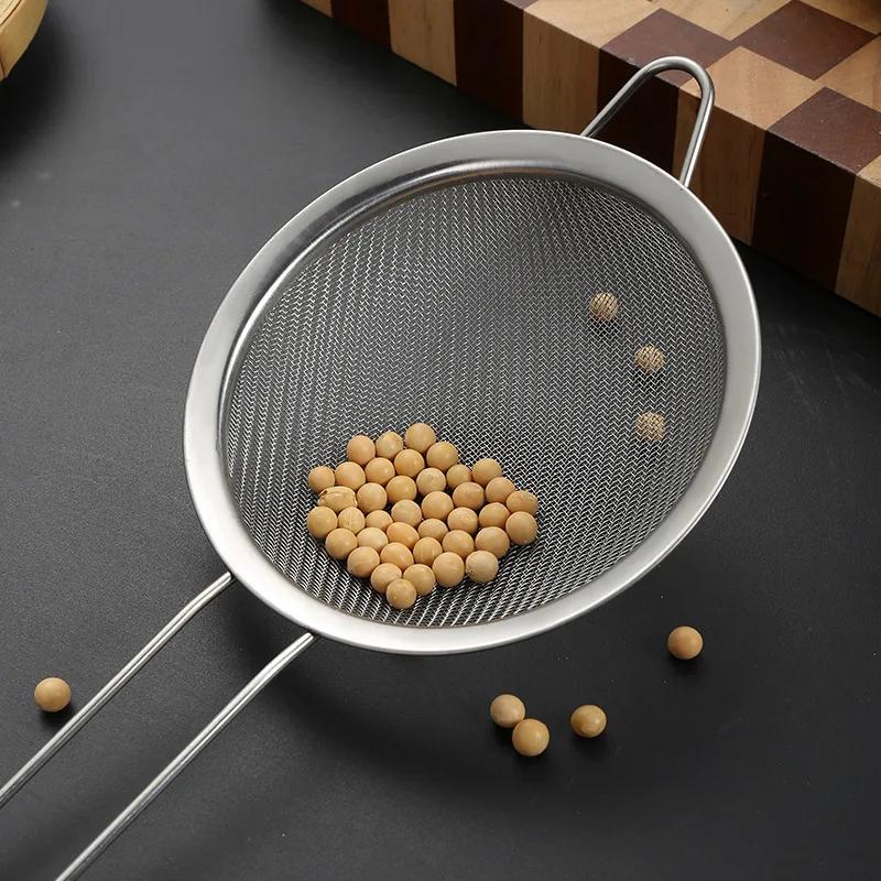 3Pcs/Set 6-24cm Fine Mesh Strainers Stainless Steel Soybean Milk Juice Tea Filter Flour Sieve Household Kitchen Accessories