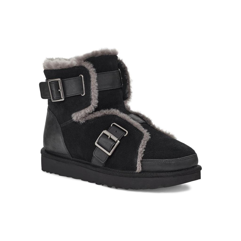UGG Dune Mini Buckle Boot Fleece Lined Black Women's 1119431-BLK