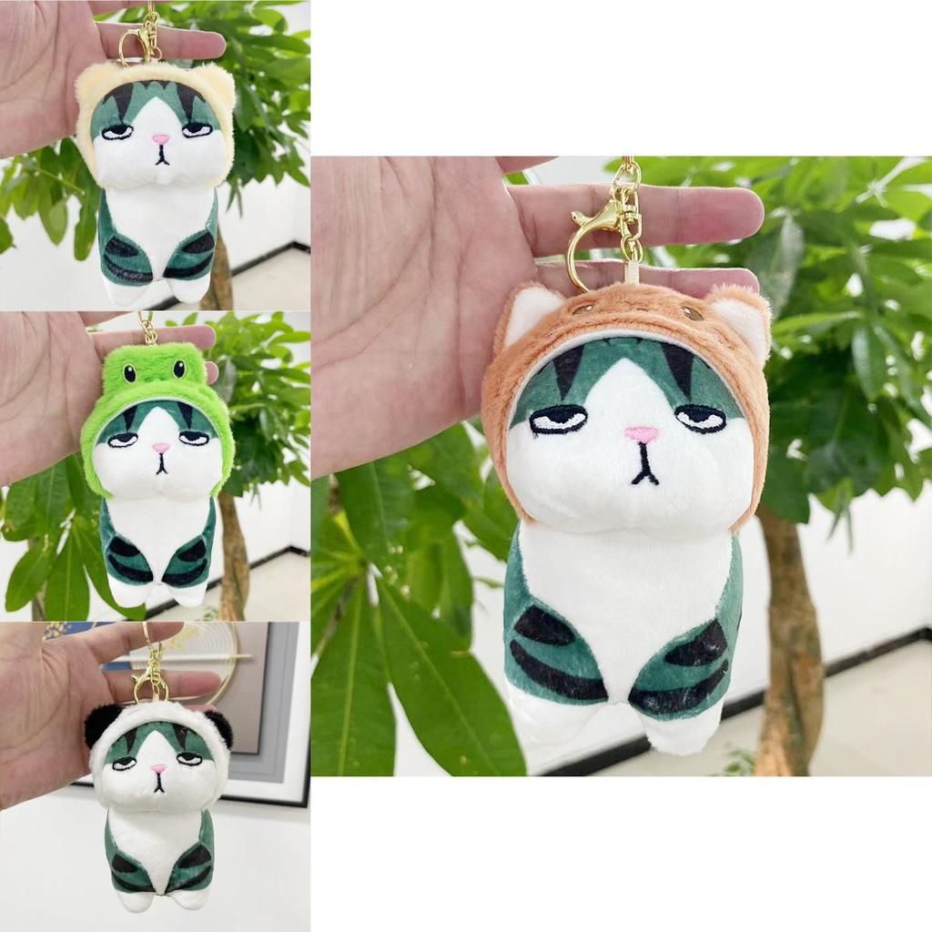 Sweet Plush Cat Keychain Cuddly Doll Toy Vibrant Backpack Charm Perfect For Kids