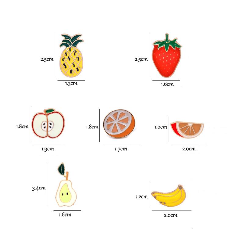 Fruits Brooches Cartoon Cute Enamel Pins Colorful Strawberry Apple Badges Denim Backpack Lapel Pin Lovely Jewelry For Girls Kids