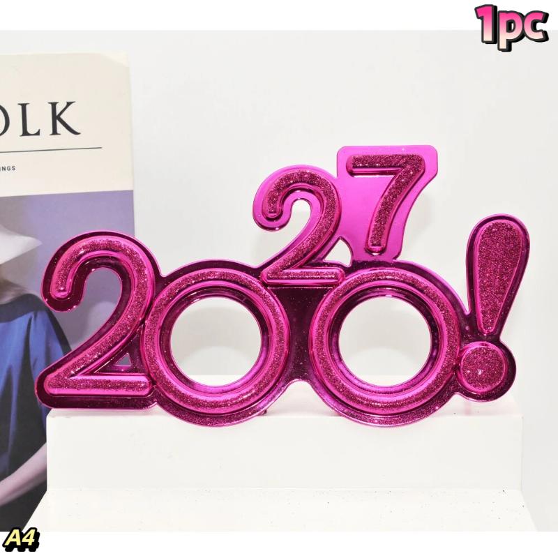 2027 Number Eyeglasses Happy New Year Glasses Diamond Glitter Sunglasses Cosplay Prop Xmas Party Decoration Funny Glasses