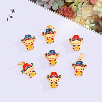 Enamel Lucky God Bracelet Pendant with Beads - Strong Color Retention for Men and Women