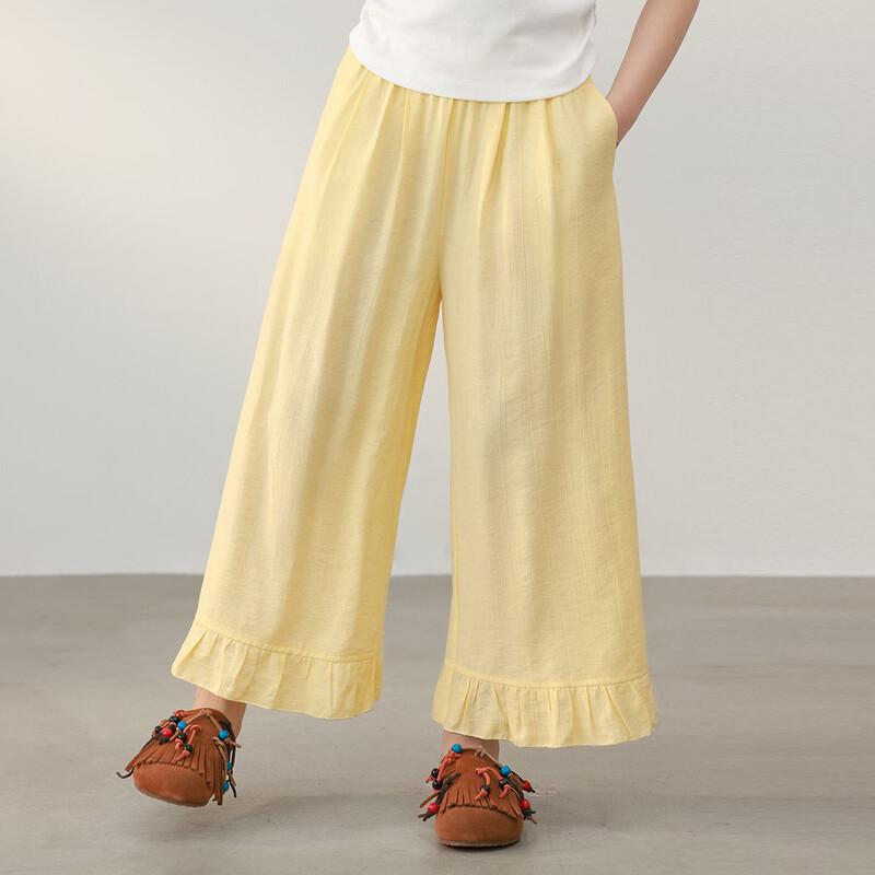 LUSON Girls' Summer Loose Straight-Leg Pants