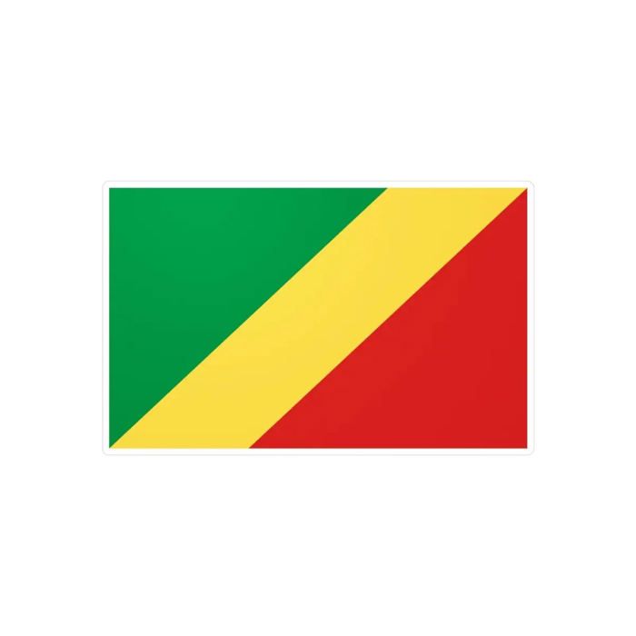 Autocollant - Multicolore - Drapeau République du Congo - 8 cm - 1000 pièces - PVC