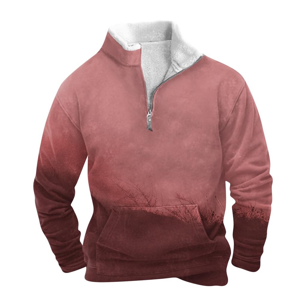 Sweat-shirt à col montant pour hommes, pull décontracté d'extérieur, printemps et automne
