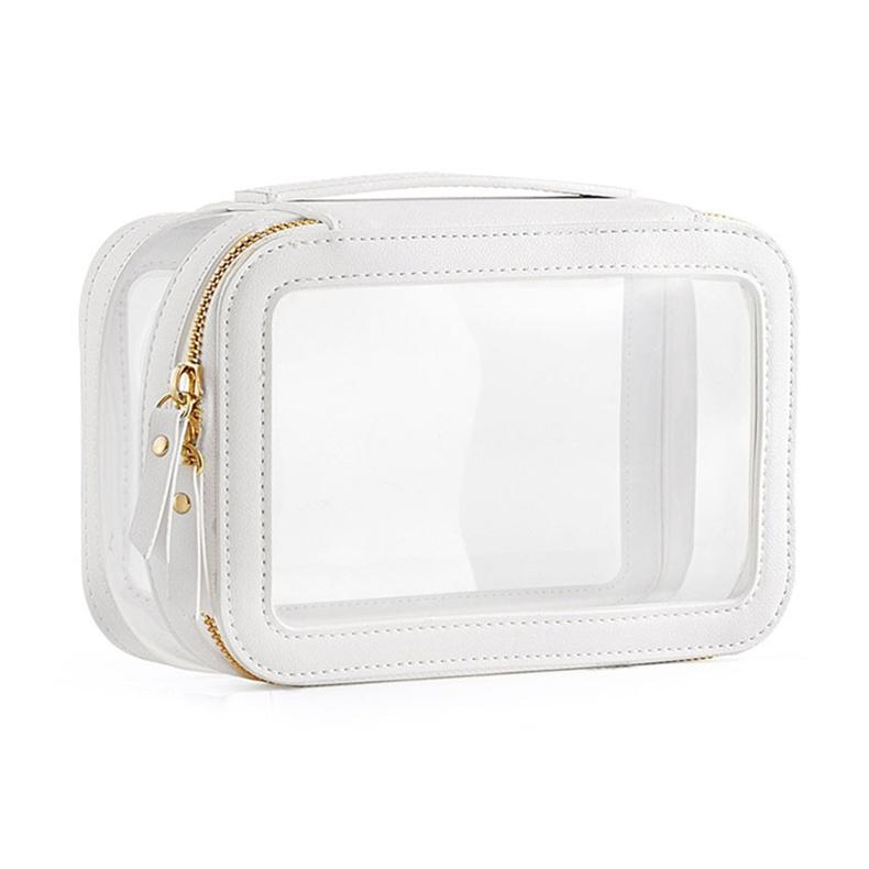 Fashion Custom Eco-Friendly Large PVC Leather Cosmetic Bag Portable Travel Water-proof for Pouch Clear Makeup Storage