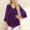 BITCED Bluse e Camicie Casual da Donna a Manica Lunga con Scollo a V e Stampa Monocolore