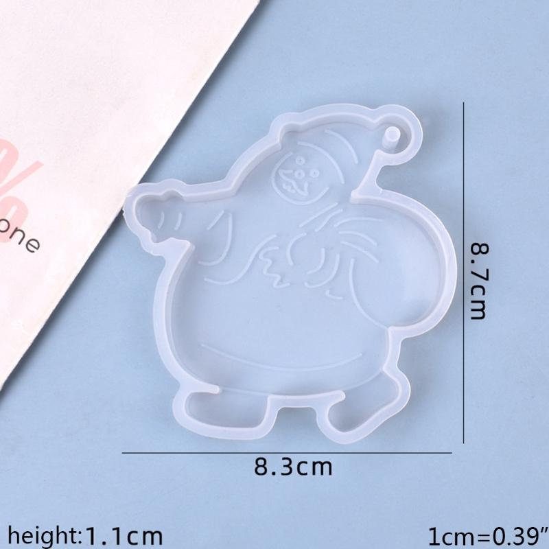 Hanging Ornaments Crystal Epoxy Resin Mold DIY Christmas Pendants Silicone Mould Santa Claus Elk Xmas House Casting Mold