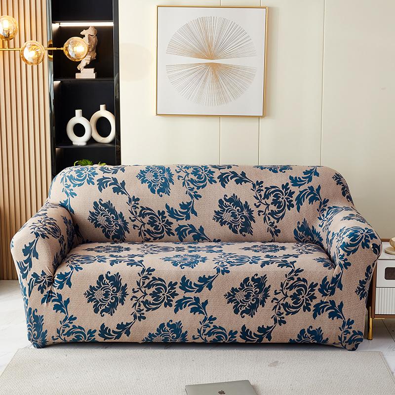 Elastic All Inclusive Printed Sofa Cover Easy To Install Sofa Protector for Living Room Anti-Wear Home Decor for All Seasons