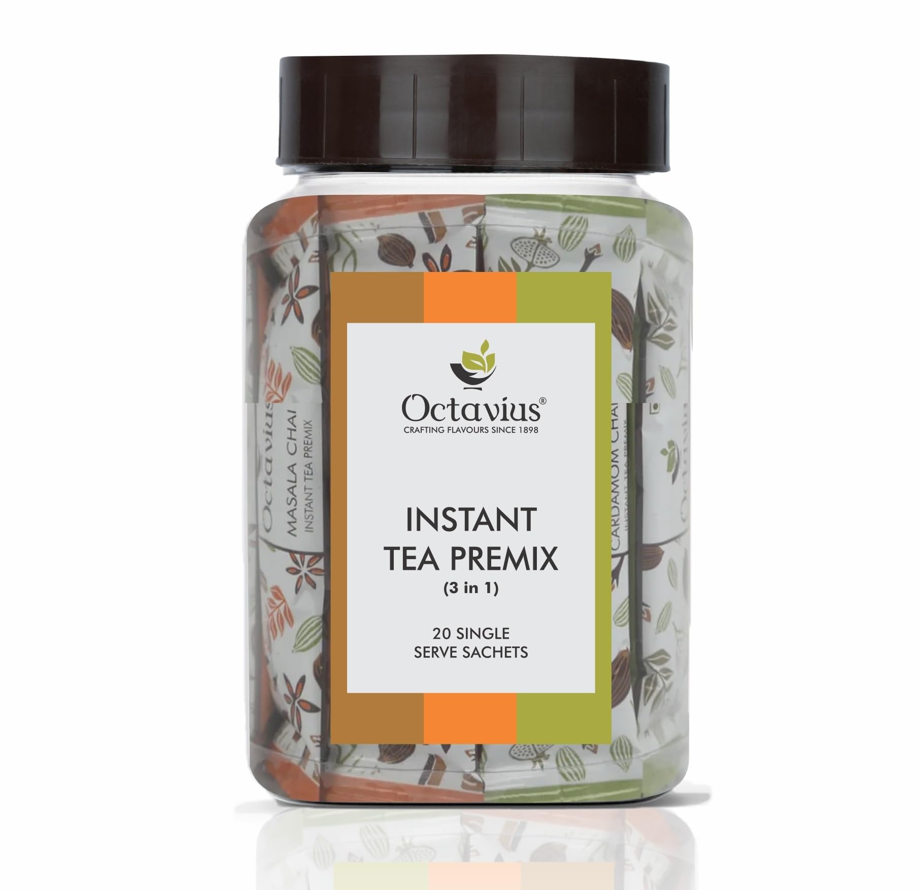 

Octavius Assorted Ready Tea ( 3 in 1 ) Variant | Refill Pack - 20 Sachets, (ART-PVC-3in1)