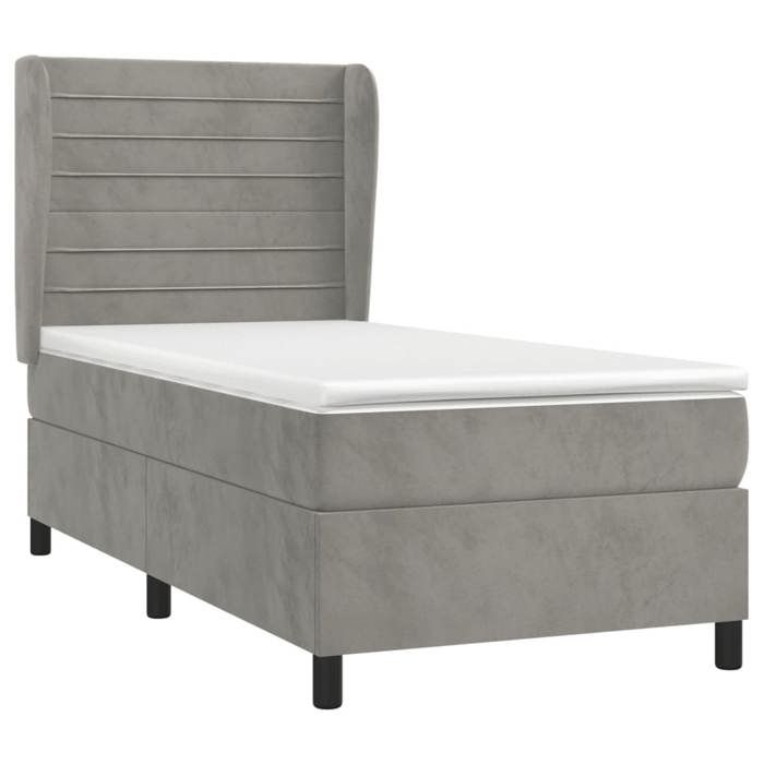 Maison Exclusive - Lattenrost und Matratze Hellgrau 100x200cm Samt
