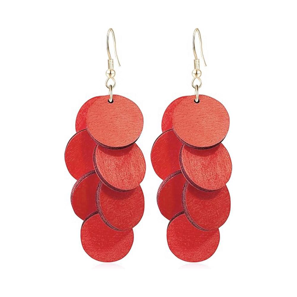 

Fashionable Grape Cluster Earrings Unique Wood Slice Ear Jewelry Dangle Earrings Accessory