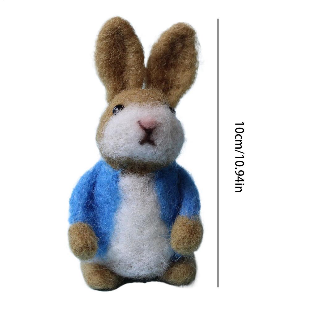 

Cute Easter Felt Rabbit Decorations Handmade Crochet Bunny Animals Wearing Colorful Jacket Coats Easter Basket Stuffer Crafts синій