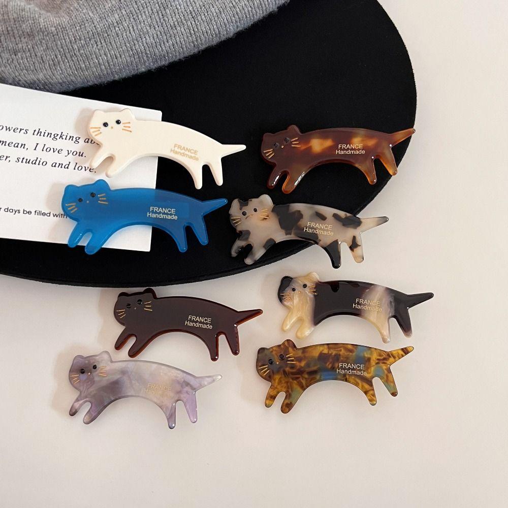 Acetic Acid Animals Hairpin Small Cute Side Clip Personalized Cat Shaped Hair Clip Girls
