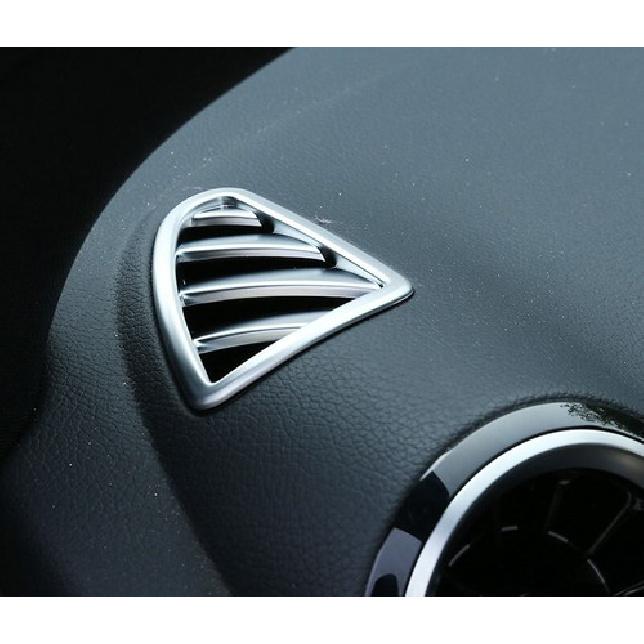 trument L&R Air Outlet 2PCS Vent Trim For Benz GLA W156 20- ABS Silver