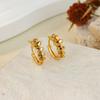 Temperament Micro-inlaid Zircon Flower K Gold-plated Stud Earrings High Fashion Exquisite Earrings Retro Personality Trend Earrings