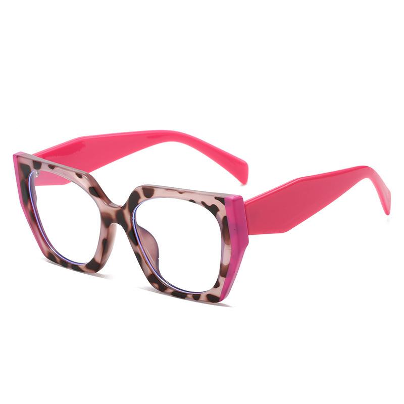 

Blue Light Blocking Glasses Y2K Large Cat Eye Color Block Frame Clear Lens Computer Glasses Spectacles For Women Men