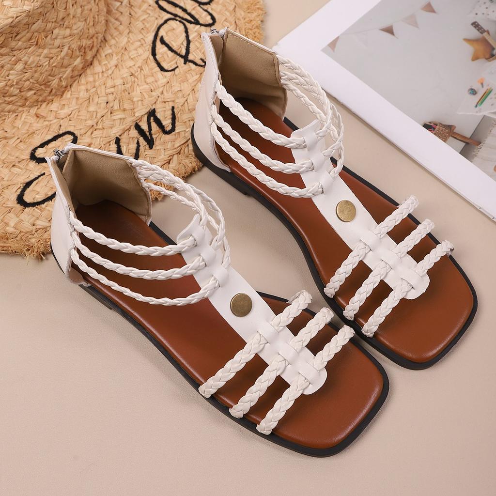 Fashion New Roman Sandals for Women 2024 Summer New Soft Sole Outer Wear Women's Wedge Shoes Fashion Casual Designer Shoes for Women