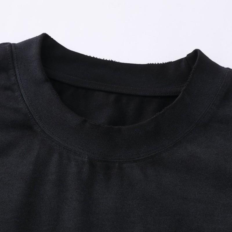 Creative Printed Letter T-Shirt Men Casual Loose Fit Short Sleeve Streetwear Trendy Vintage Distressed Tee