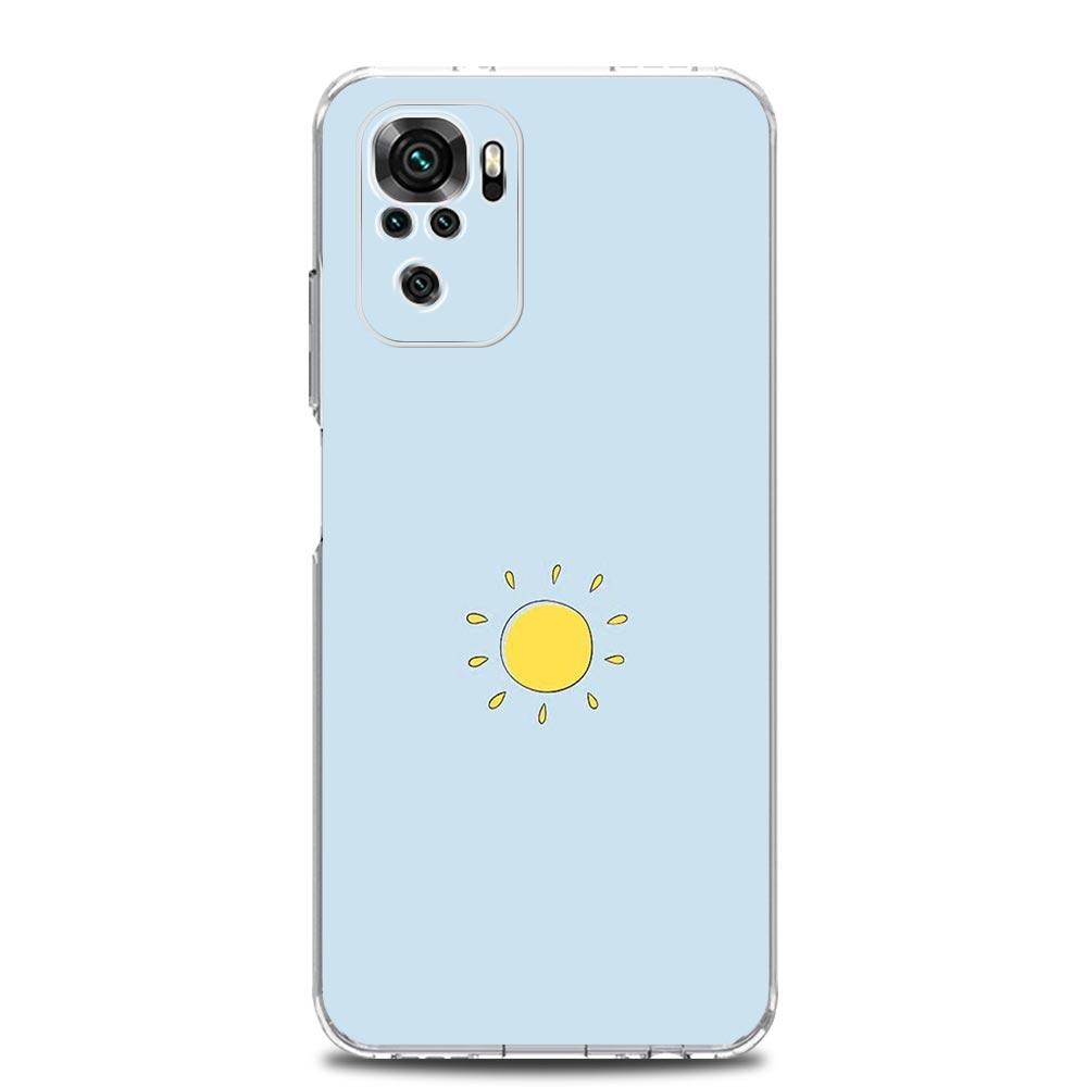 Capa de Celular Minimalista Desenho Sol Lua Para Xiaomi Redmi Note 15 14 13 12 4G 10 11 Pro Plus 5G 14C 13C 12C 10C 9A