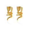 Stainless Steel Punk Snake Earrings For Women Girls Gold Color Snake Stud Earring Wedding Aesthetic Animal Jewelry  Gift