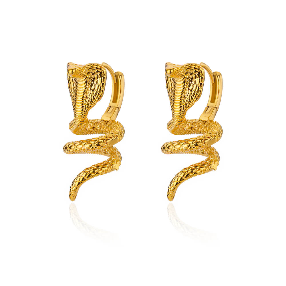Stainless Steel Punk Snake Earrings For Women Girls Gold Color Snake Stud Earring Wedding Aesthetic Animal Jewelry  Gift