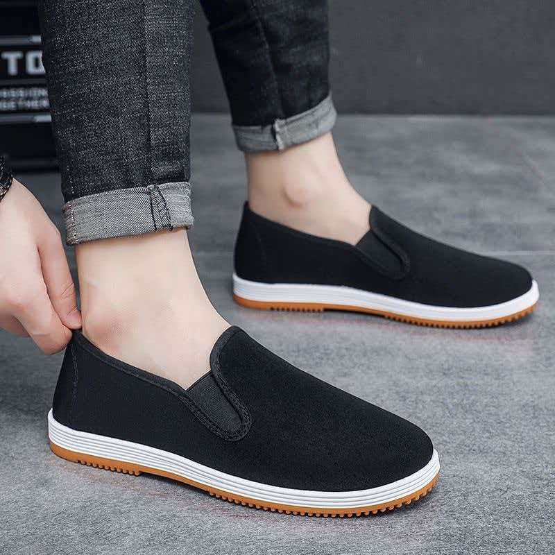 

Men s Comfortable Canvas Shoes Breathable Loafers Men s Walking Shoes Men Trendy Casual Flats Shoes Big Size 48 49 50 51 52 53 37 чёрный