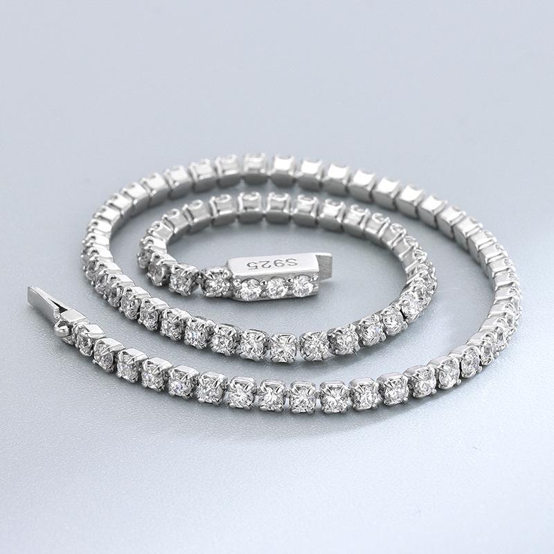 S925 Sterling Silver Full Drill 2mm Claw Chain Roman Zircon Bracelet Stylish Luxury Women 'S Bracelet