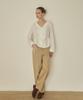 OURO Ribbon Flare Blouse [ White ]