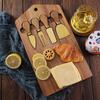 4-Piece Acacia Wood Cheese Board & Stainless Steel Knife Set