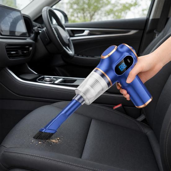 3 In 1 Cordless Handheld Vacuum, 80W Car Vacuum Cleaner with Inflator Blower, USB C Rechargeable, Lightweight Vacuum for Car Home Office Pet Hair