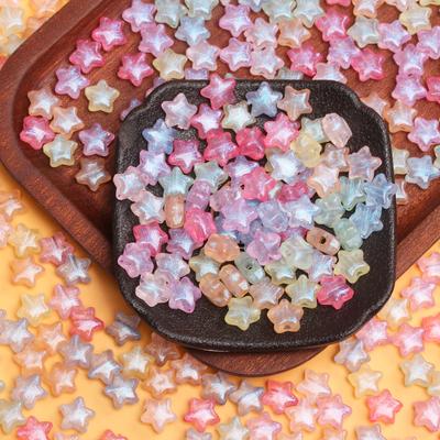 200 piezas de cuentas sueltas acrílicas nacaradas de 10 mm con forma de estrella de cinco puntas. Materiales para la creación de joyas DIY, pulseras y pendientes.