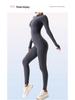 European-American Autumn/Winter Zipper Long Sleeve Yoga Jumpsuit for Women - Sports, Fitness, and Dance