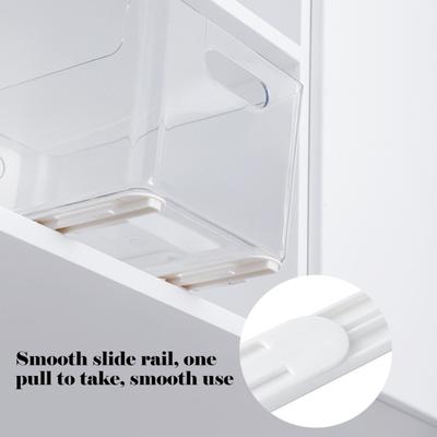 2Pcs Drawer Storage Box Sliding Rail Self-adhesive Quiet Dresser Wardrobe Kitchen Cabinet Organizer